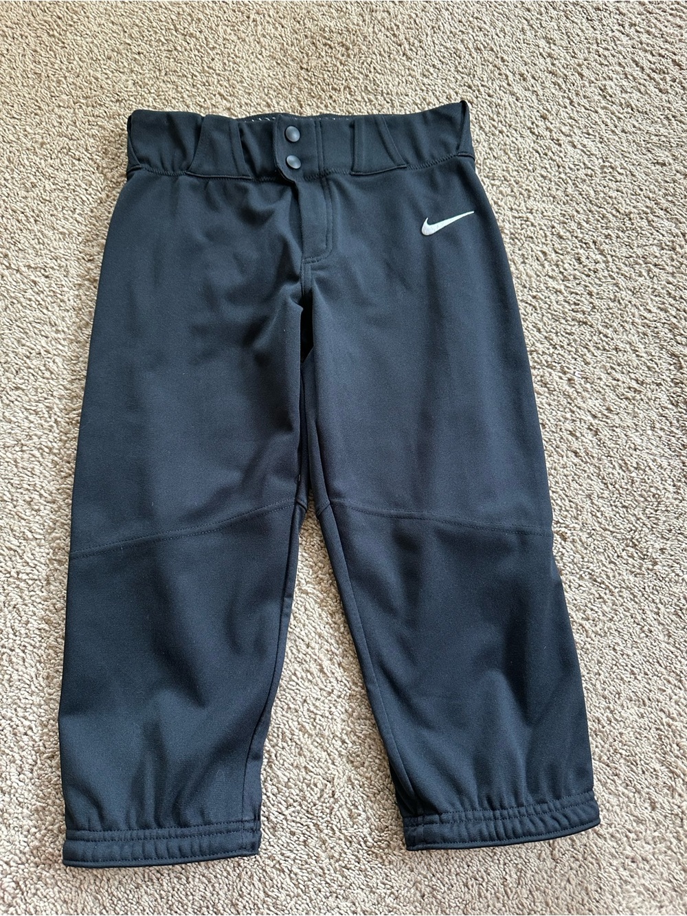 Nike Kids Black Athletic Baseball Pants.